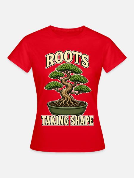 ROOTS TAKING SHAPE Pflanzen - Frauen T-Shirt - Rot