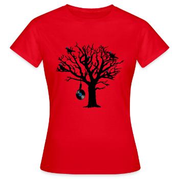 Oiseaux de musique à Tree 2 Hangman vinyle bleu - T-shirt Femme - rouge - Devant - AI Model Female 172 dark (172cm)