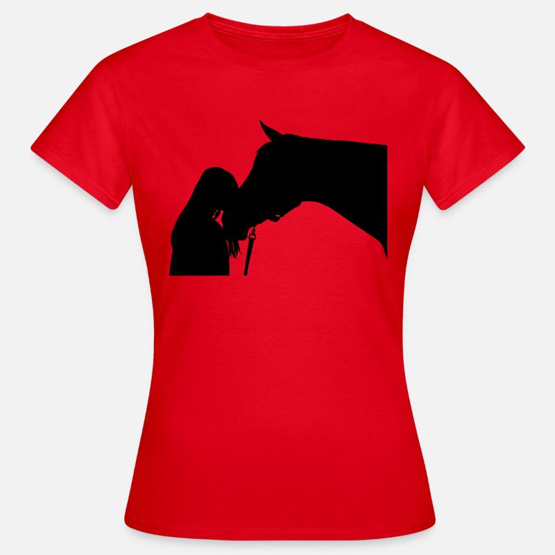 hest - Dame-T-shirt - rød