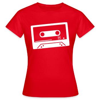 Kassette - Tape - Frauen T-Shirt - Rot - Vorne - AI Model Female 172 dark (172cm)
