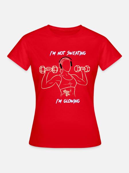Fitness Girl mit Hanteln - Frauen T-Shirt - Rot