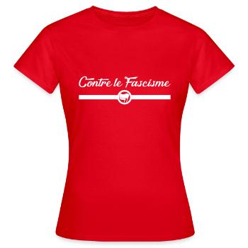 Contre le Fascisme - contre le fascisme - T-shirt Femme - rouge - Devant - AI Model Female 172 dark (172cm)