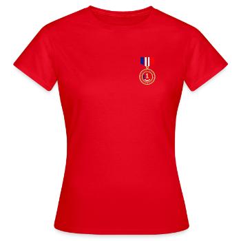 Rote weiße blaue Medaille - Frauen T-Shirt - Rot - Vorne - AI Model Female 172 dark (172cm)
