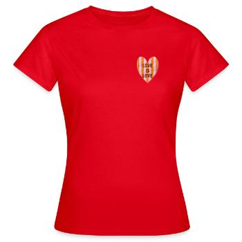 L’amour, c’est des rayures en cœur d’amour - T-shirt Femme - rouge - Devant - AI Model Female 172 dark (172cm)