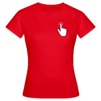 tap it hand click - Women's T-Shirt - red - Front - AI Model Female 172 dark (172cm)