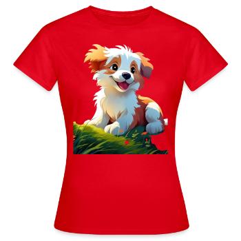 Chien heureux - T-shirt Femme - rouge - Devant - AI Model Female 172 dark (172cm)
