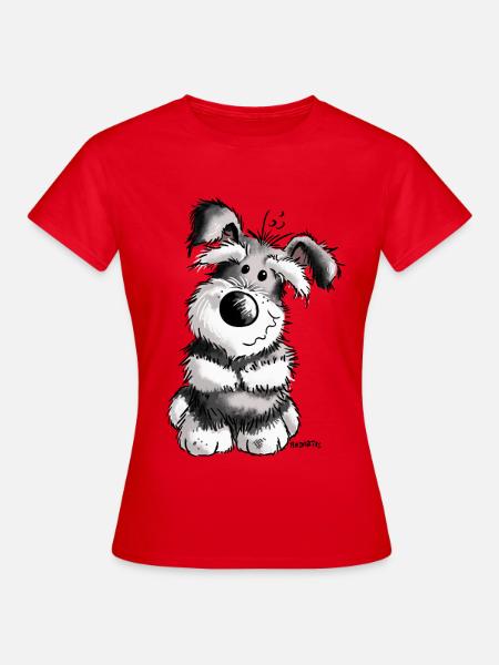 Süßer Schnauzer - Frauen T-Shirt - Rot