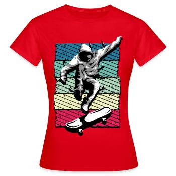 Patinage | Planche à roulettes | Patineur - T-shirt Femme - rouge - Devant - AI Model Female 172 dark (172cm)