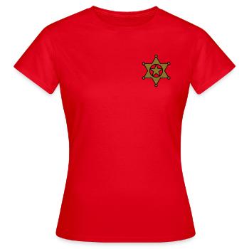shérif étoile_se6 - T-shirt Femme - rouge - Devant - AI Model Female 172 dark (172cm)
