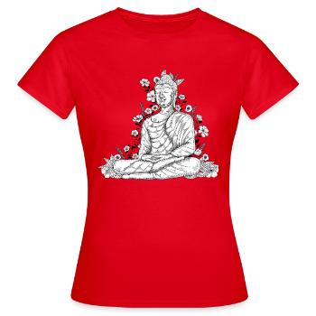 Buddha - Frauen T-Shirt - Rot - Vorne - AI Model Female 172 dark (172cm)