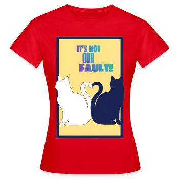 Ce n’est pas notre faute ! (Queue de Cœur de Chat) - T-shirt Femme - rouge - Devant - AI Model Female 172 dark (172cm)