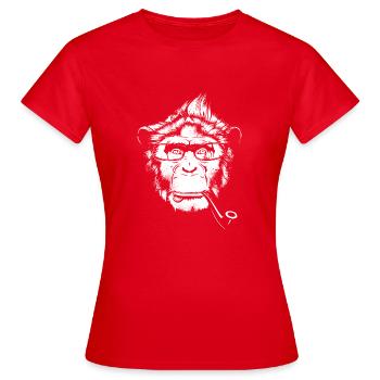 Ironic Chimp - Darks - Women's T-Shirt - red - Front - AI Model Female 172 dark (172cm)