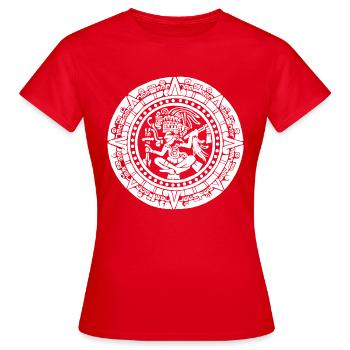 Calendrier maya - Blanc - T-shirt Femme - rouge - Devant - AI Model Female 172 dark (172cm)