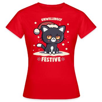 Festif involontairement - T-shirt Femme - rouge - Devant - AI Model Female 172 dark (172cm)