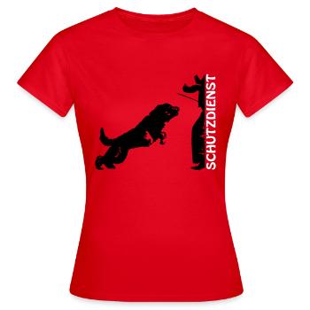 Schutzdienst mit Bouvier - Frauen T-Shirt - Rot - Vorne - AI Model Female 172 dark (172cm)