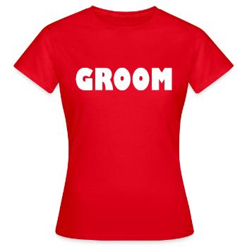 Groom - T-shirt Femme - rouge - Devant - AI Model Female 172 dark (172cm)