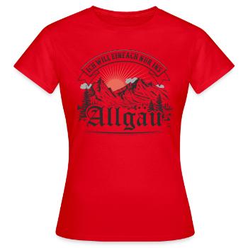Allgäu Berge wandern Natur Alpen outdoor - Frauen T-Shirt - Rot - Vorne - AI Model Female 172 dark (172cm)