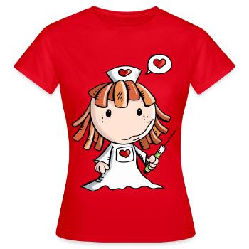 Liebe Krankenschwester - Herz - Niedlich - Beruf - Frauen T-Shirt - Rot - Vorne - AI Model Female 172 dark (172cm)
