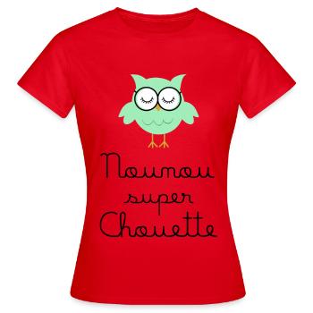 Nounou super chouette - T-shirt Femme - rouge - Devant - AI Model Female 172 dark (172cm)