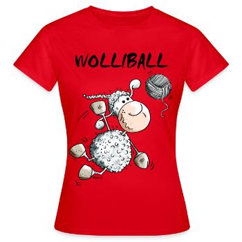 Wolliball - Volleyball - Frauen T-Shirt - Rot - Vorne - AI Model Female 172 dark (172cm)