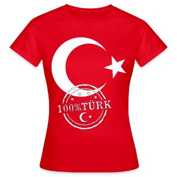 Drapeau turc 100% turc - T-shirt Femme - rouge - Devant - AI Model Female 172 dark (172cm)