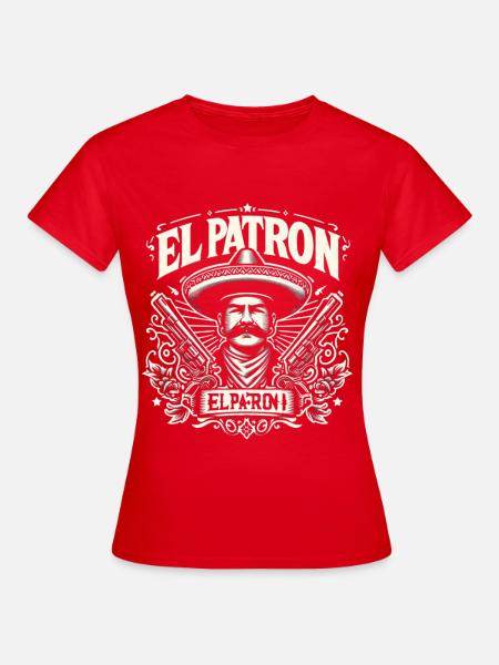 El Patron Sombrero Gangster Graphic - Koszulka damska - czerwony