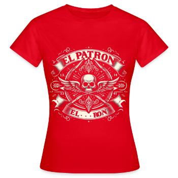 Le crâne d’El Patron avec des ailes - T-shirt Femme - rouge - Devant - AI Model Female 172 dark (172cm)