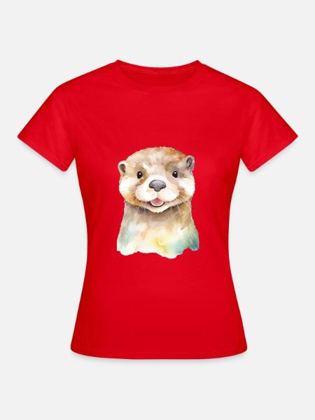 Verspielte Otter - Frauen T-Shirt - Rot
