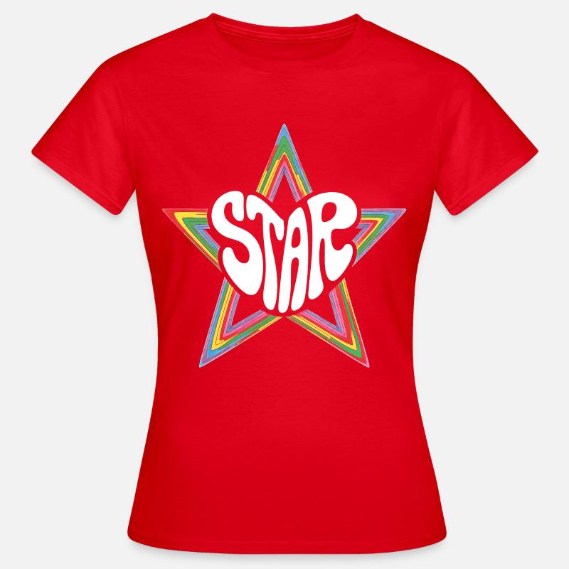 Space Star Psychedelic Rainbow - Women's T-Shirt - red