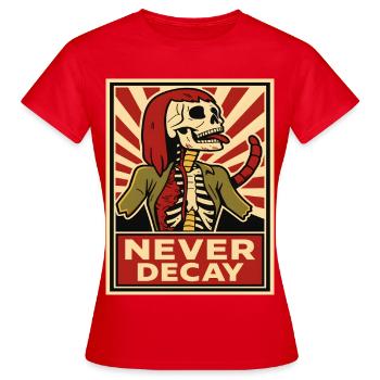 Never Decay Skelet Punk - Women's T-Shirt - red - Front - AI Model Female 172 dark (172cm)