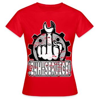 Middle Finger Stinker Finger 24h Service Design Grey - Women's T-Shirt - red - Front - AI Model Female 172 dark (172cm)