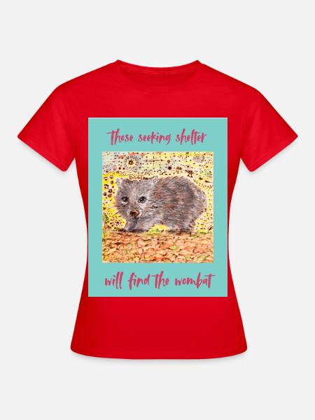 Wombat Zuflucht im Wald - Frauen T-Shirt - Rot