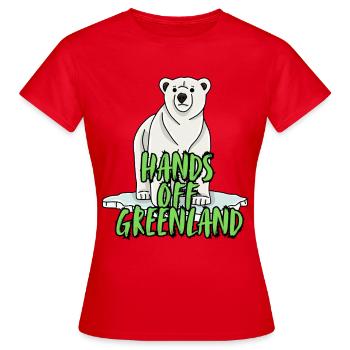Hands Off Greenland. - Frauen T-Shirt - Rot - Vorne - AI Model Female 172 dark (172cm)
