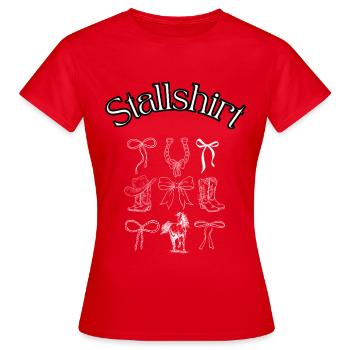 Stallshirt Western Symbole - Frauen T-Shirt - Rot - Vorne - AI Model Female 172 dark (172cm)