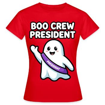 Boo Crew President Halloween Geist - Frauen T-Shirt - Rot - Vorne - AI Model Female 172 dark (172cm)