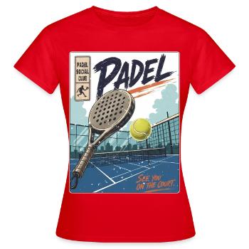 Padel Spieler & Court - Frauen T-Shirt - Rot - Vorne - AI Model Female 172 dark (172cm)