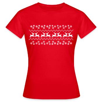 noel renne neige - Frauen T-Shirt - Rot - Vorne - AI Model Female 172 dark (172cm)