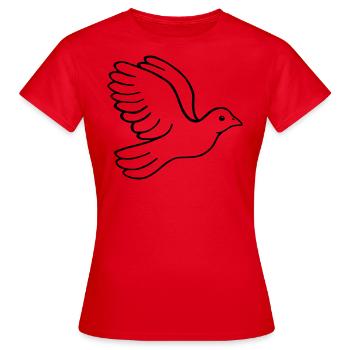 Taube - Frauen T-Shirt - Rot - Vorne - AI Model Female 172 dark (172cm)
