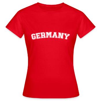 Germany - T-shirt Femme - rouge - Devant - AI Model Female 172 dark (172cm)
