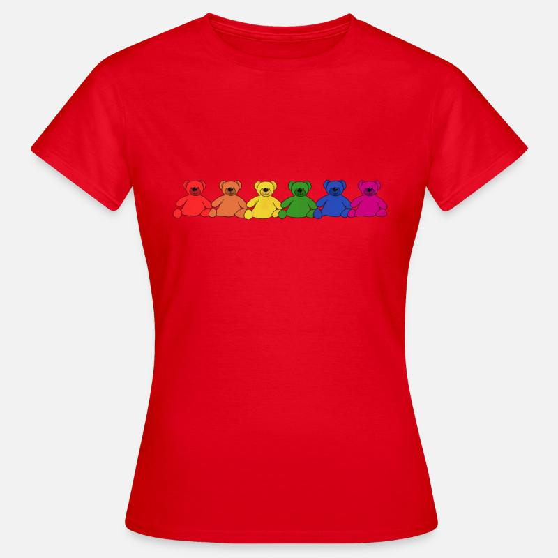 Regenbogen Teddys - Frauen T-Shirt - Rot