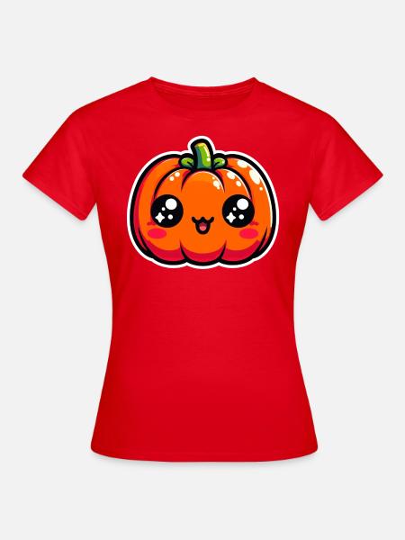 Glücklicher Kürbis - Frauen T-Shirt - Rot