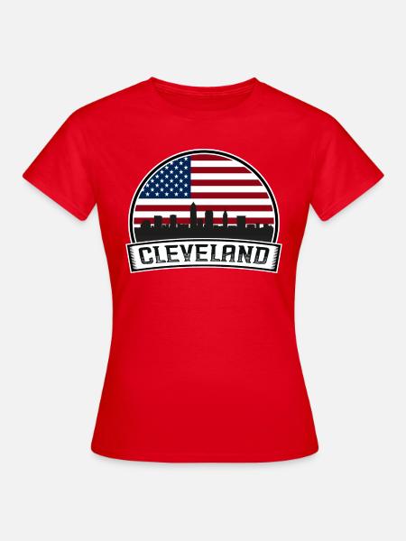 Cleveland Skyline - Frauen T-Shirt - Rot
