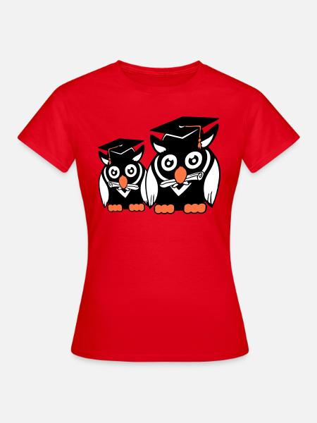 2 Owls Graduation College Abitur Student Team - Women's T-Shirt - red