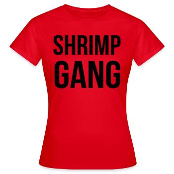 SHRIMP GANG - Frauen T-Shirt - Rot - Vorne - AI Model Female 172 dark (172cm)
