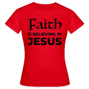 La foi en Jésus - T-shirt Femme - rouge - Devant - AI Model Female 172 dark (172cm)