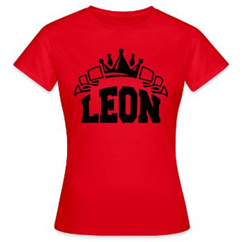 leon - Frauen T-Shirt - Rot - Vorne - AI Model Female 172 dark (172cm)