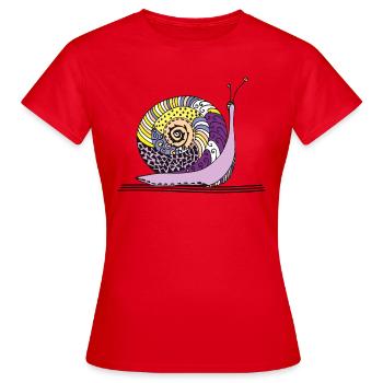 Escargot - T-shirt Femme - rouge - Devant - AI Model Female 172 dark (172cm)