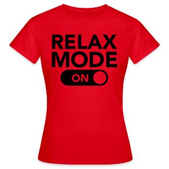 Relax Mode (On) - T-shirt Femme - rouge - Devant - AI Model Female 172 dark (172cm)
