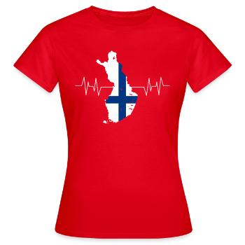 Finlande - T-shirt Femme - rouge - Devant - AI Model Female 172 dark (172cm)