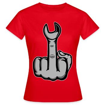 Middle Finger Stinker Finger Wrench - Women's T-Shirt - red - Front - AI Model Female 172 dark (172cm)